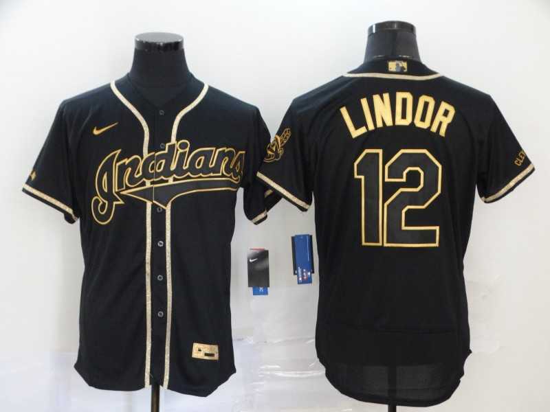 Indians 12 Francisco Lindor Black Gold 2020 Nike Flexbase Jersey,We sell and wholesale Indians 12 Francisco Lindor Black Gold 2020 Nike Flexbase Jersey on line form chian!